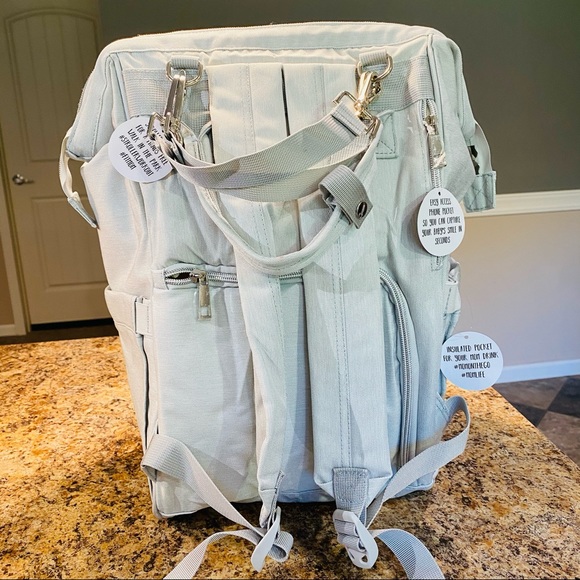 AMILLIARDI Diaper Bag Backpack, Grey - Picture 3 of 7